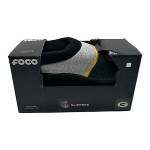 FOCO NFL Green Bay Packers Team Slippers Mens Size Small 7-8 Slip on House Shoes